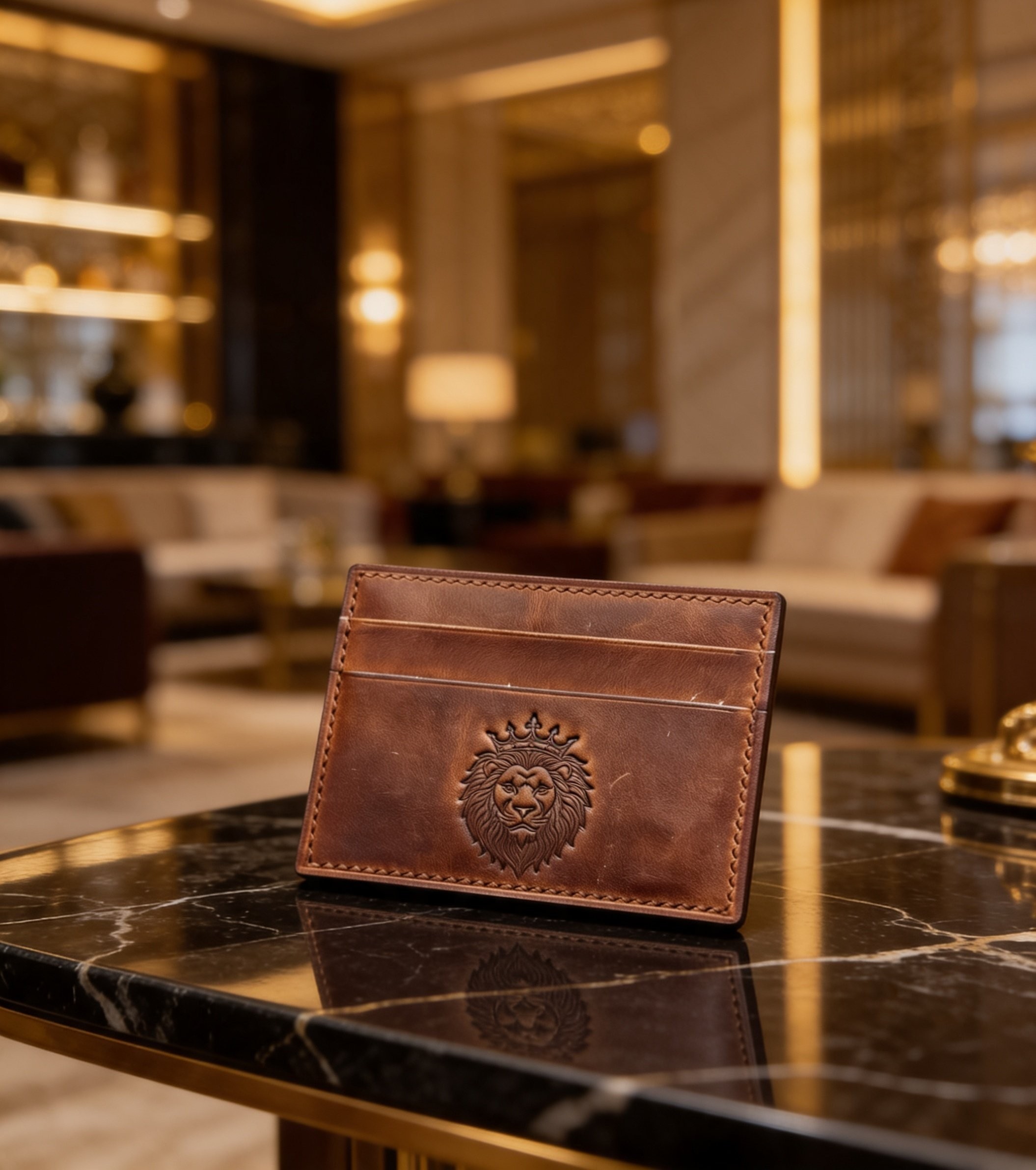 ARVILLO Lion Luxury Leather Card Holder